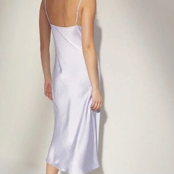 Aritzia Wilfred Only Slip Satin Midi Dress in Pale Violet - Picture 12 of 12